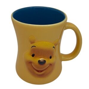 Vintage Disney Winnie the Pooh Huggably‎ Pooh Yellow Blue Coffee Mug